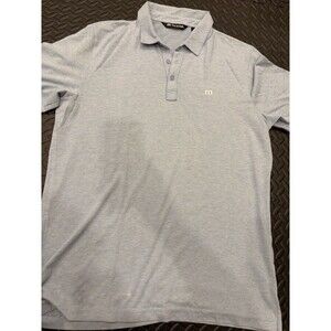 Travis Mathew Polo Shirt Mens Sz Large Light Blue Short Sleeve Golf Performance